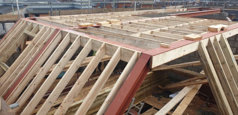 Custom build crack roof for an apartment block